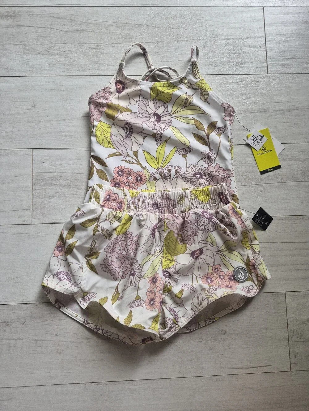 VOLCOM NEW Tropical Garden One Piece Swimsuit & Swim Shorts